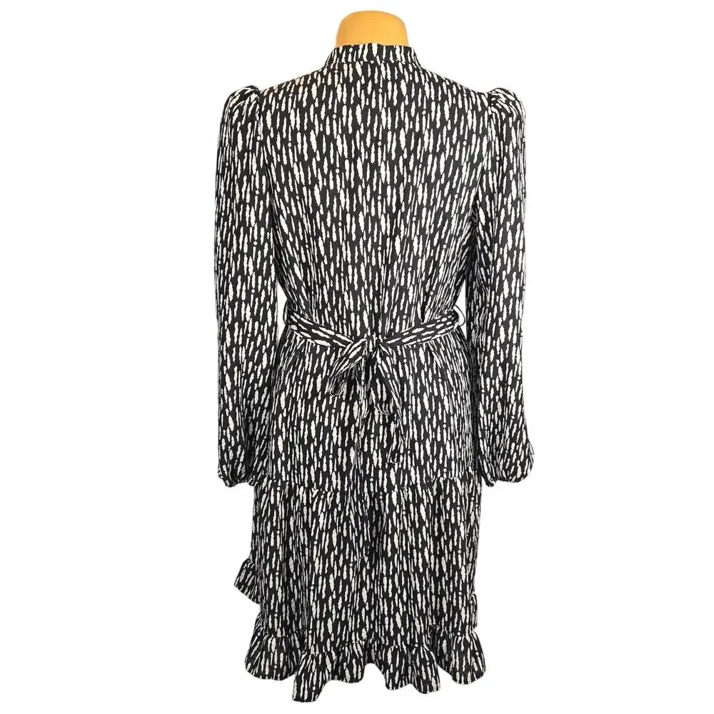 Grace Karin Womens Large Midi Dress Tiered Button Front Abstract Feminine Casual